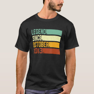 9th Birthday Boy 9 Year Old  Legend Since October  T-Shirt