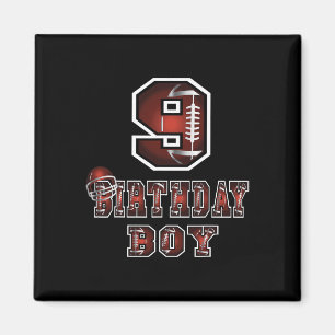 9th Birthday Boy 9 Years Old Football Lover Theme Magnet