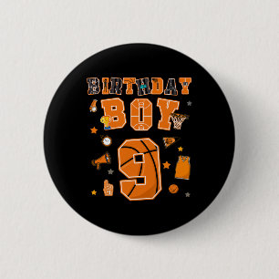 9th Birthday Boy 9 Yr Sketll Party Nine Years Old  6 Cm Round Badge
