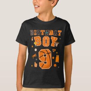 9th Birthday Boy 9 Yr Sketll Party Nine Years Old T-Shirt