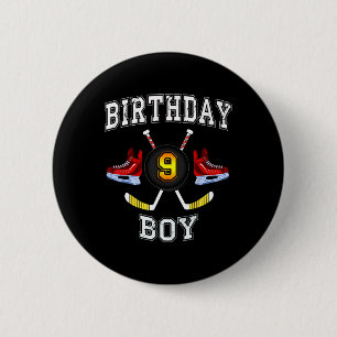 9th Birthday Boy - Ice Hockey 9 years old kid 6 Cm Round Badge
