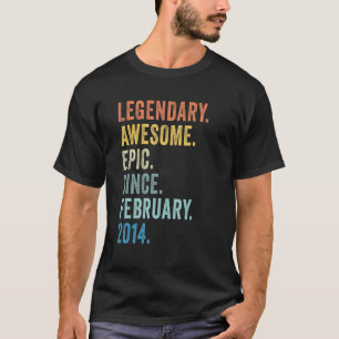 9th Birthday Boy Legendary Epic Awesome Since Febr T-Shirt