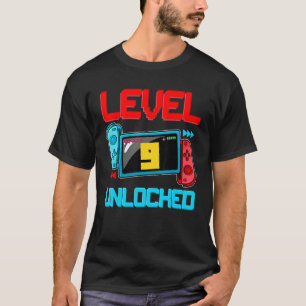 9th Birthday Boy Level 9 Unlocked Video Gamer Birt T-Shirt
