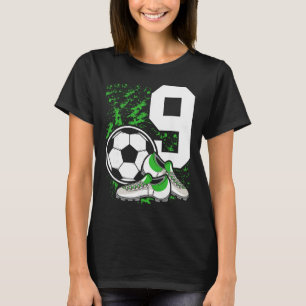 9th Birthday Boys 9 Years Soccer Footll Player Bir T-Shirt