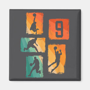 9th Birthday Boys Basketball Player Basketball 9 Y Magnet