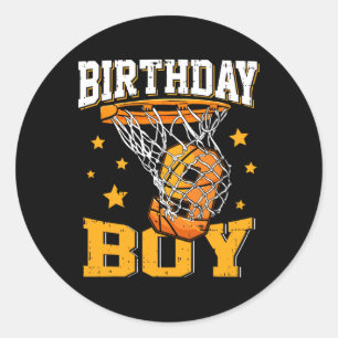 9th Birthday Bysketbyll Boy 9 Year Old Bysketbyll Classic Round Sticker
