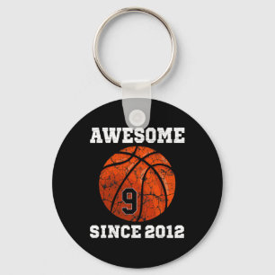 9th Birthday Bysketbyll Lover Gift 9 Years Old Vin Key Ring