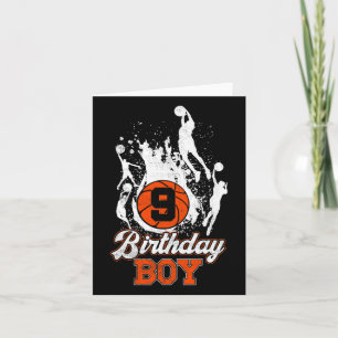 9th Birthday Bysketbyll Theme Birthday Boy 9yrs Ol Card