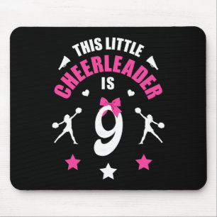 9th Birthday Cheerleader Girl T Shirt 9 Years Old  Mouse Pad