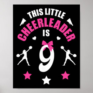 9th Birthday Cheerleader Girl T Shirt 9 Years Old  Poster