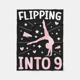 9th Birthday Cheerleading Girl Nine Year Old Cheer Fleece Blanket