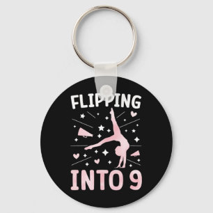 9th Birthday Cheerleading Girl Nine Year Old Cheer Key Ring