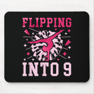 9th Birthday Cheerleading Girl Nine Year Old Cheer Mouse Pad