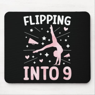9th Birthday Cheerleading Girl Nine Year Old Cheer Mouse Pad