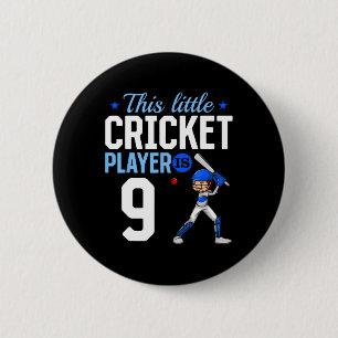 9th Birthday Cricket Player 6 Cm Round Badge