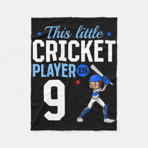 9th Birthday Cricket Player Fleece Blanket