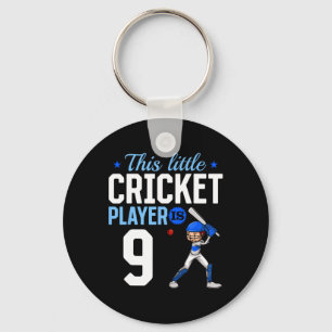 9th Birthday Cricket Player Key Ring