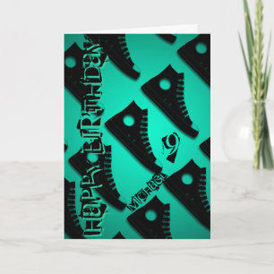 9th Birthday Custom Greeting Card with Footwear 1