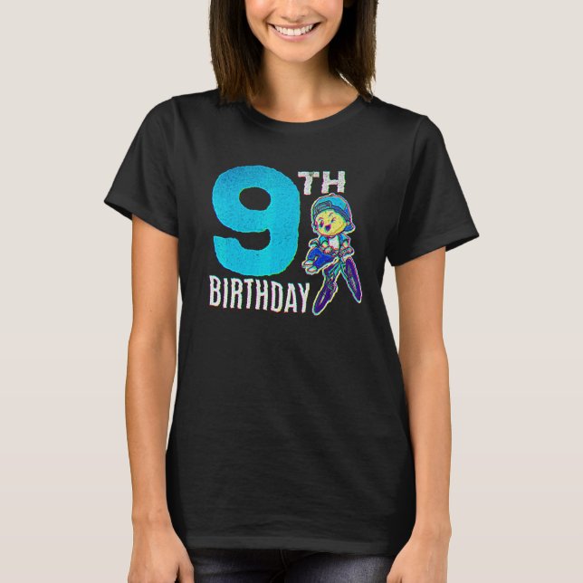 9th Birthday Cyclist Boy Bmx Bike Cycling Cyclist  T-Shirt (Front)