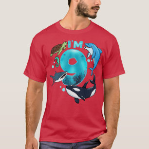 9th Birthday dolphin whale shark T-Shirt