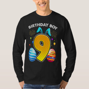 9th Birthday Easter Bunny Ears 9 Years Old Birthda T-Shirt