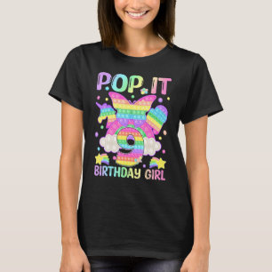 9th Birthday Fidget Toy Pop It Birthday Girl 9 Yea T-Shirt