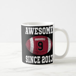 9th Birthday Football Player 9 Years Old Vintage R Coffee Mug