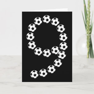 9th Birthday Footll Soccer Boys Kids 9 Nine Years Card