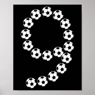 9th Birthday Footll Soccer Boys Kids 9 Nine Years  Poster
