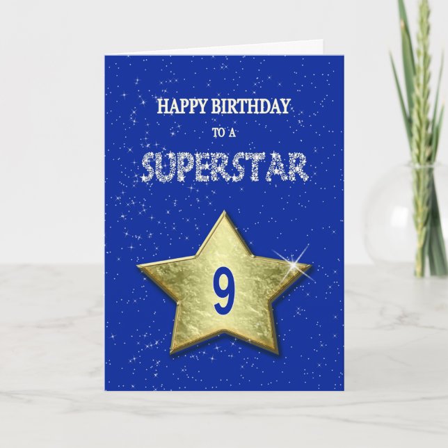9th Birthday for a Superstar Card (Front)