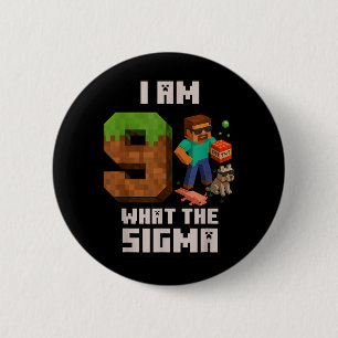9th Birthday Funny Gamer Pixel 9 Bday Gamer Boys 6 Cm Round Badge