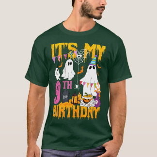 9th Birthday Ghost Pumpkin Halloween Costume T-Shirt