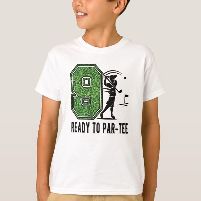 9th Birthday Gift Golf Player 9 Year Old Boy T-Shirt (Front)
