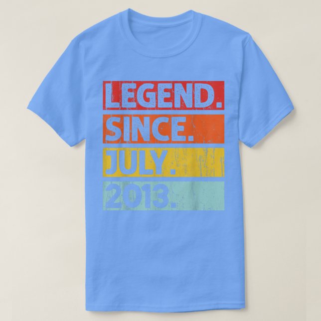 9th Birthday Gifts Legend Since July 2013 9 Years  T-Shirt (Design Front)