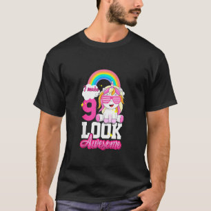 9th Birthday Girl Awesome Cute Unicorn  9 Years Ol T-Shirt