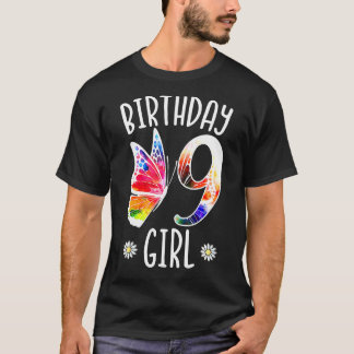 9th Birthday Girl Butterflies 9 Years Old Girls Bu T-Shirt