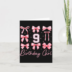 9th Birthday Girl Coquette Bow Nk Floral Toile 9 Y Card