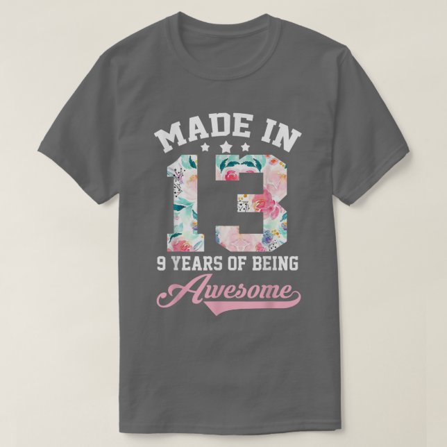 9th Birthday Girl Gift for teenager Girls Made in  T-Shirt (Design Front)