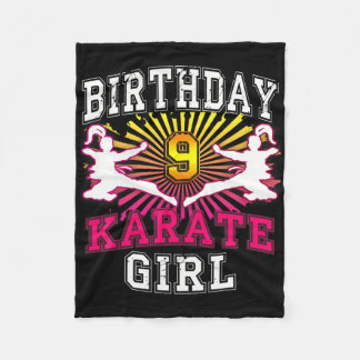 9th Birthday Girl - Karate 9 Years Old  Fleece Blanket