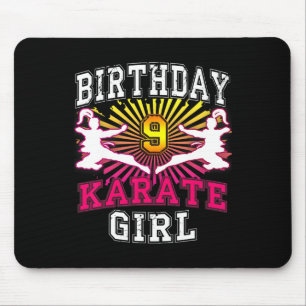 9th Birthday Girl - Karate 9 Years Old  Mouse Pad