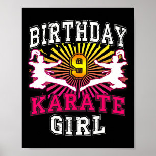9th Birthday Girl - Karate 9 Years Old Poster