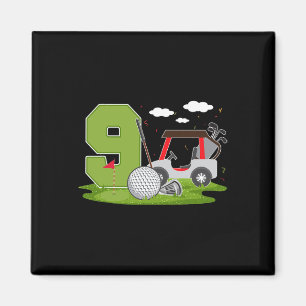 9th Birthday Golf 9 Years Old Birthday Party Golfe Magnet