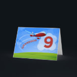 9th Birthday, Grandson, Red Aeroplane Card<br><div class="desc">Zoom in for birthday greetings for your grandson on his 9th birthday! He will love this special card that says grandson on the front.</div>
