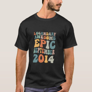 9th Birthday Groovy Legendary Awesome Epic Septemb T-Shirt