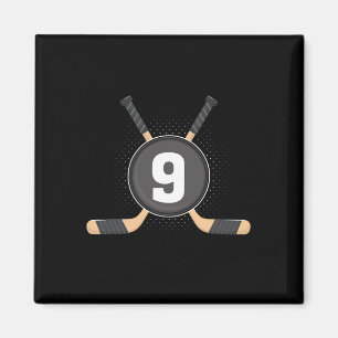 9th Birthday Ice Hockey 9 Years Old Themed Birthda Magnet