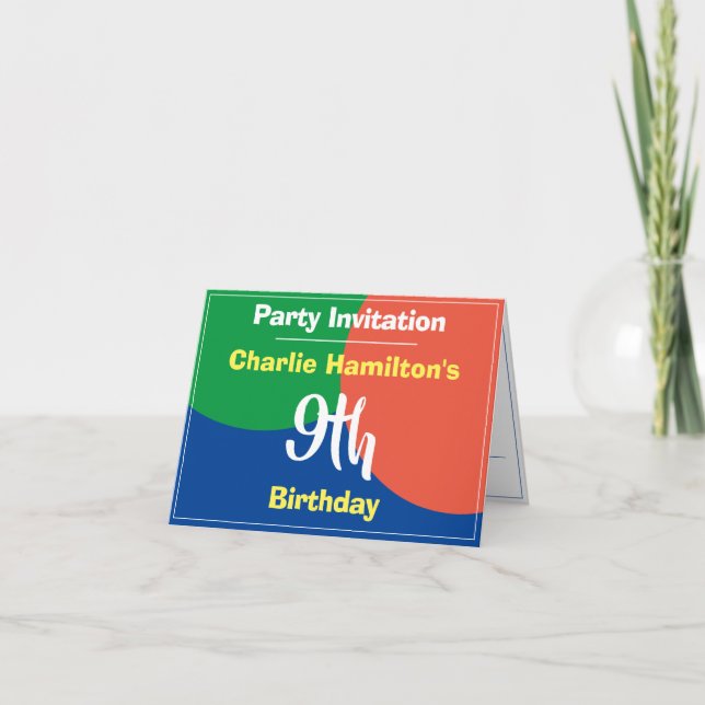 9th Birthday Invitation (Front)