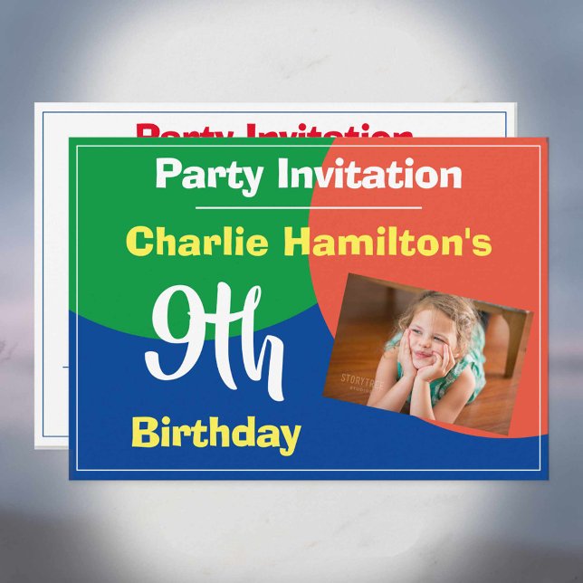 9th Birthday Invitation with Photo (Creator Uploaded)
