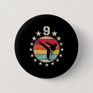 9th Birthday Karate Ninth 9 Year Old Birthday Boy 6 Cm Round Badge