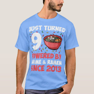 9th Birthday Kawaii Anime Ramen 9 Years Old Girls  T-Shirt