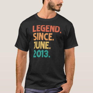 9th Birthday Legend Since June 2013 9 Years Old Vi T-Shirt